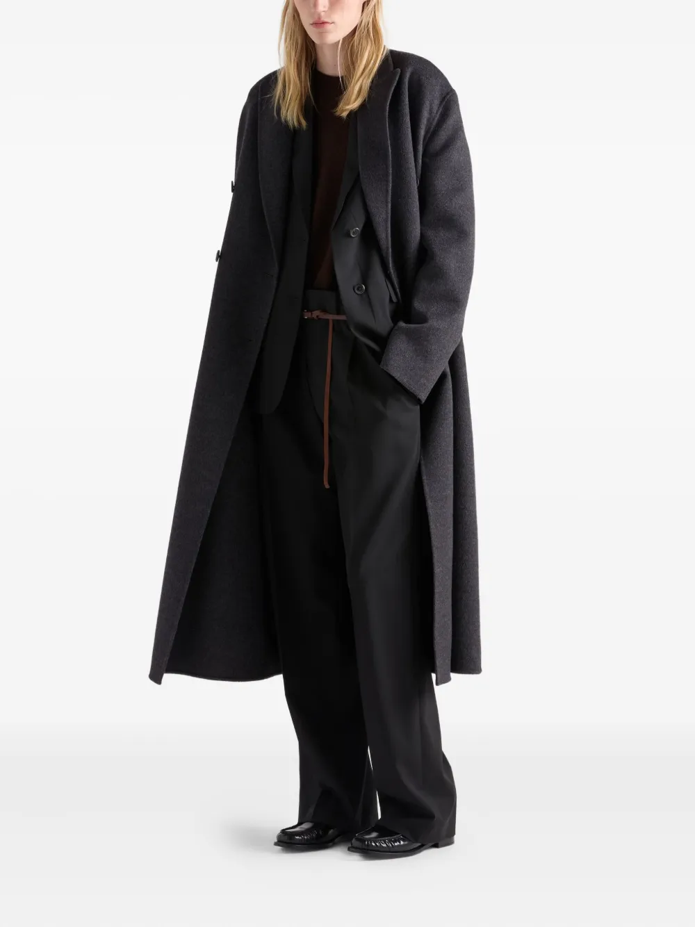 Prada notch-lapel wool blazer Zwart