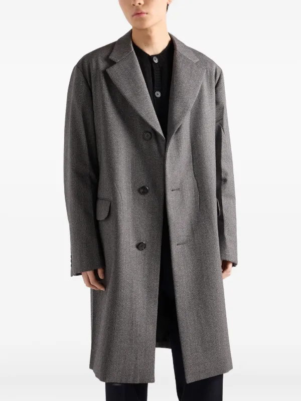 PRADA プラダ　ウールコート PRADA プラダ 22AW ダブルチェスターコート ダークグレー ウール