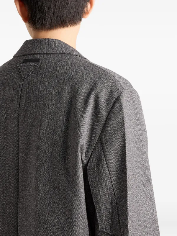 Prada ノッチドラペル コート | グレー | FARFETCH JP