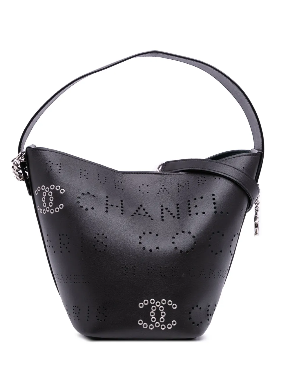 2019 Calfskin and Tweed Small Piercing Light bucket bag