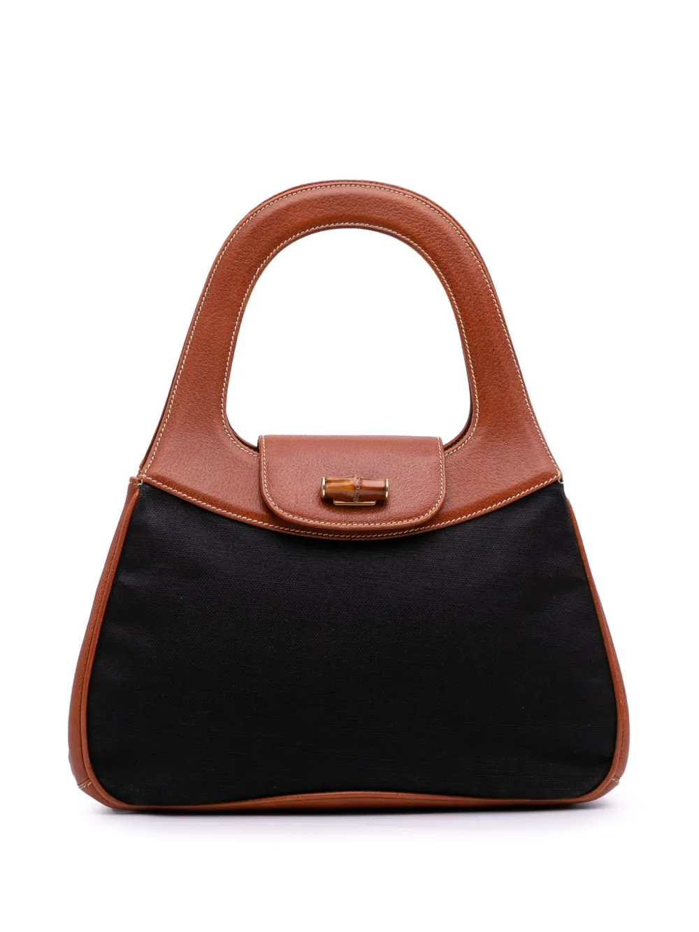 20th Century Canvas Bamboo handbag
