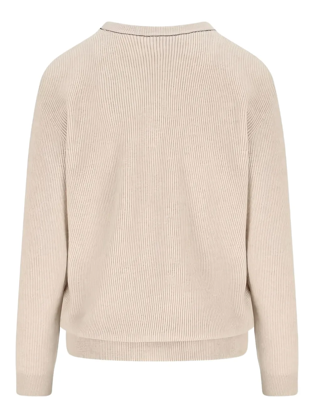 Brunello Cucinelli ribbed crewneck sweater Beige