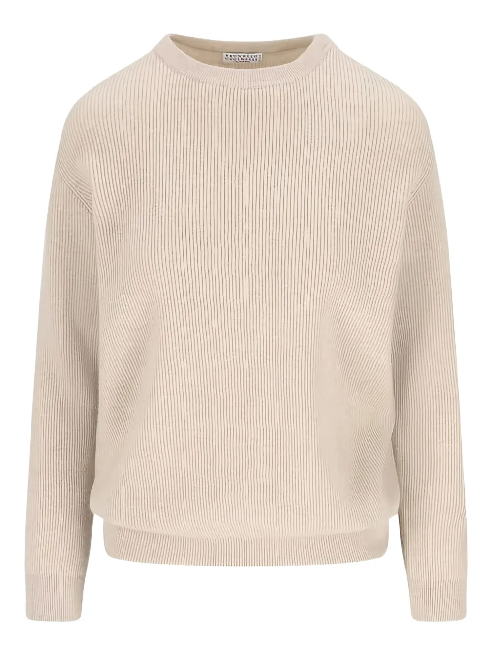 Brunello Cucinelli ribbed crewneck sweater Beige