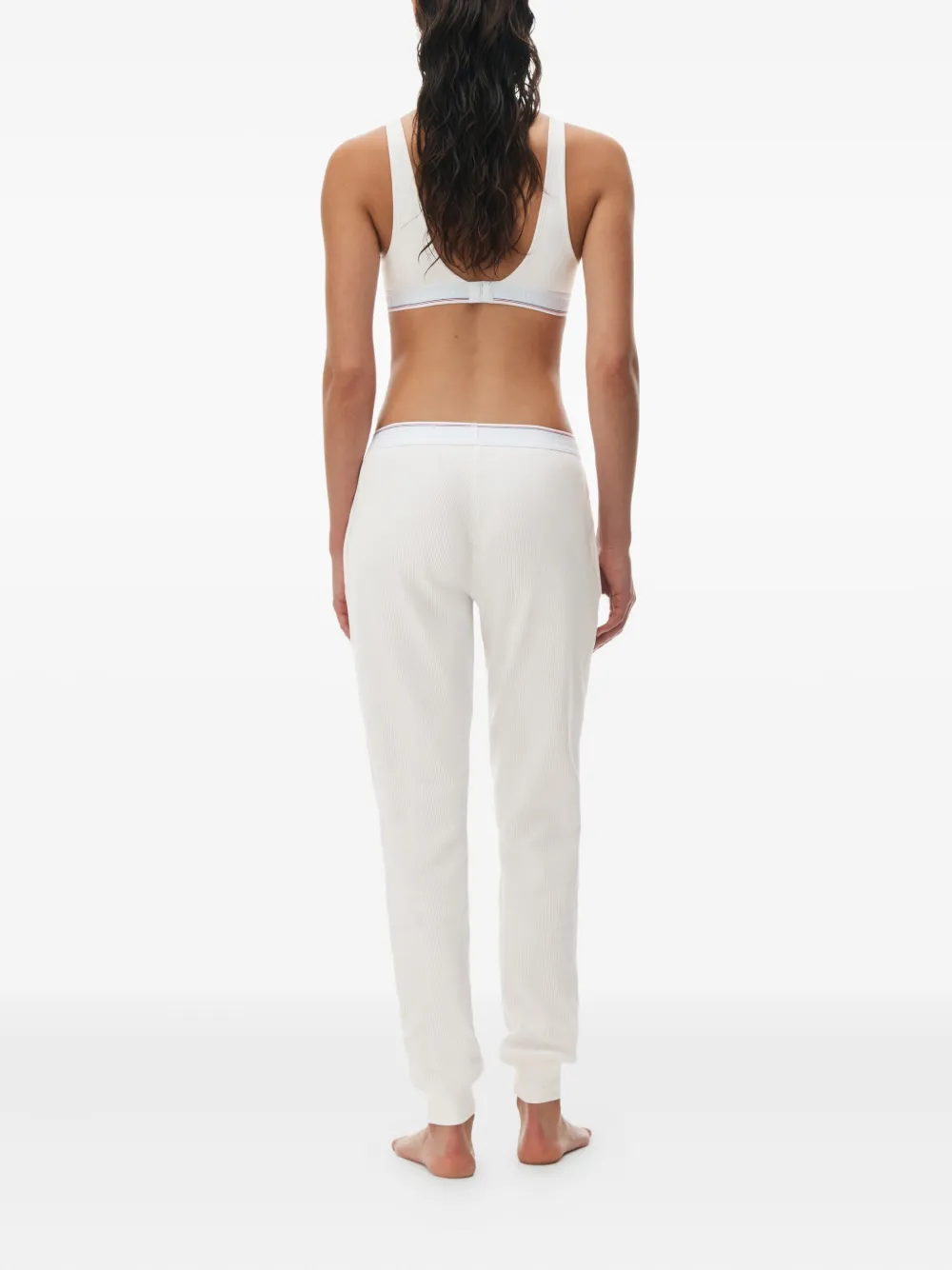 Alexander Wang Waffle Elasticated-waist Track Pants In White