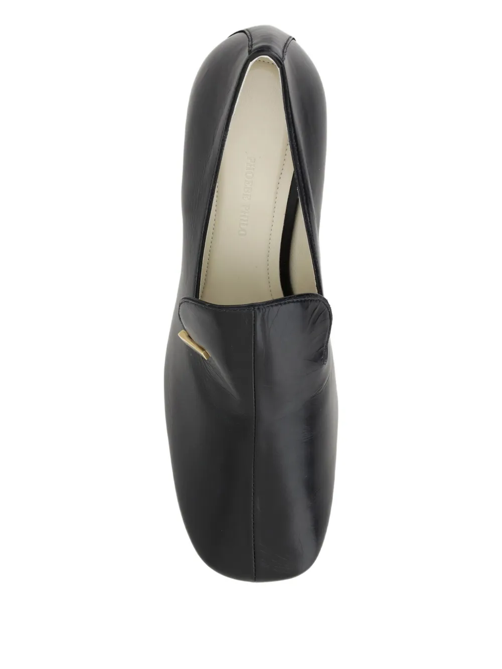 Phoebe Philo 60mm Club metallic-detail loafers Black