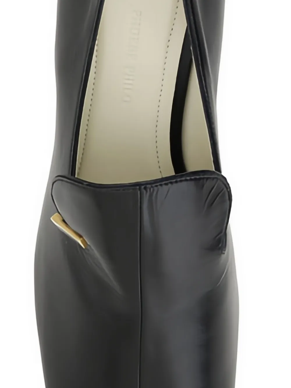 Phoebe Philo 60mm Club metallic-detail loafers Black