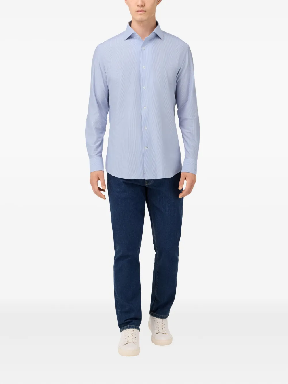 Boggi Milano striped long-sleeve shirt - Wit