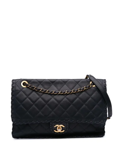 CHANEL Pre-Owned 2015-2016 Jumbo Quilted Iridescent Calfskin Happy Stitch Flap crossbody bag