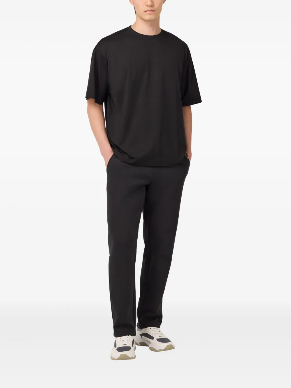 Boggi Milano High-Performance T-shirt met korte mouwen - Zwart