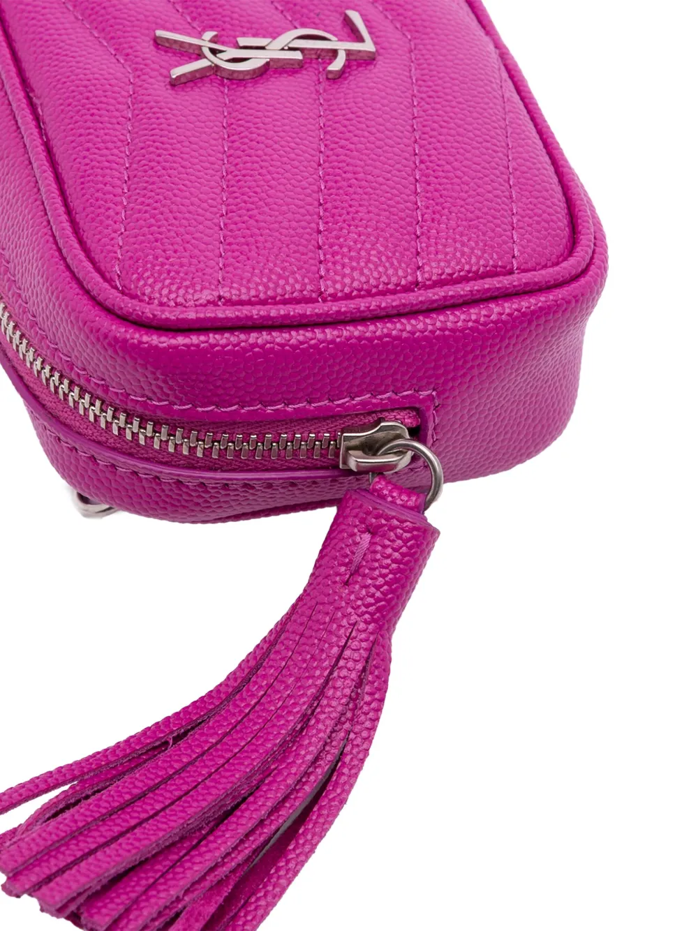 Pre-owned Saint Laurent 2020 Baby Matelasse Grain De Poudre Monogram Lou Camera Bag Crossbody Bag In Pink