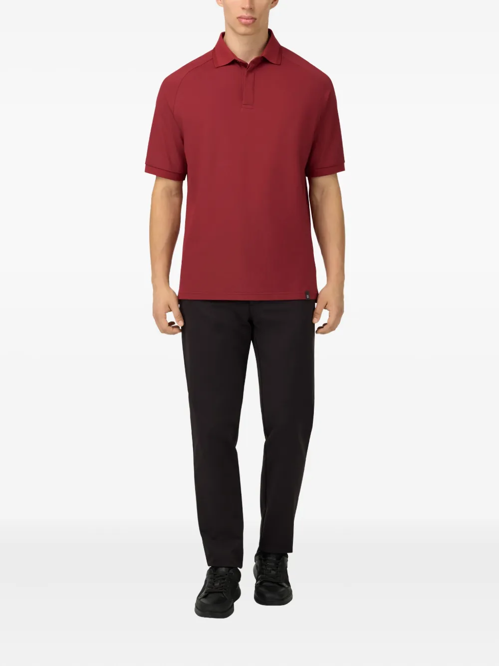 Boggi Milano Poloshirt met raglan mouwen - Rood