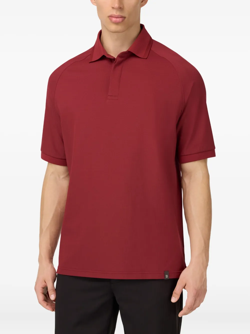 Boggi Milano Poloshirt met raglan mouwen Rood