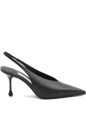 Prada レザーパンプス | ブラック | FARFETCH JP
