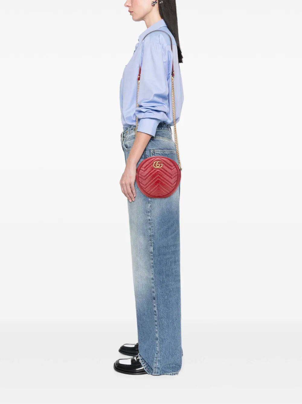 Gucci Pre-Owned 2016-2025 Mini GG Marmont Matelasse Leather Round crossbody bag | Pre-Owned | Image 2