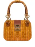 SERPUI Cristal bamboo-handle wicker bag - Brown