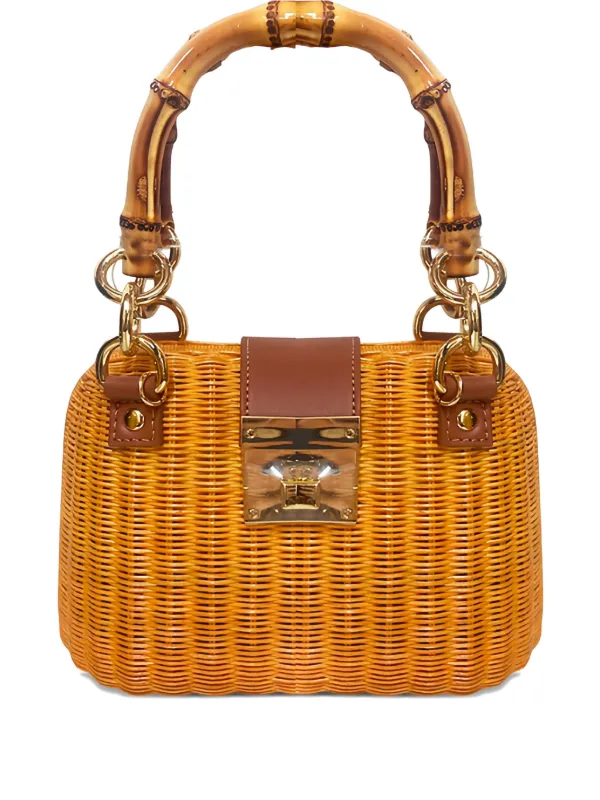 SERPUI Bolso Cristal Con Asa De Bambú Marrón FARFETCH ES