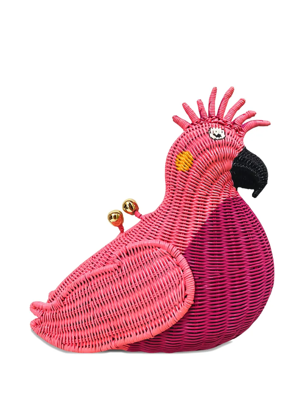 SERPUI Magda rieten clutch Roze