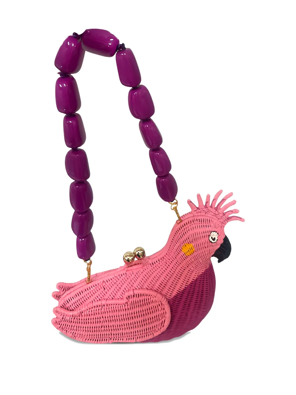 SERPUI Magda rieten clutch - Roze