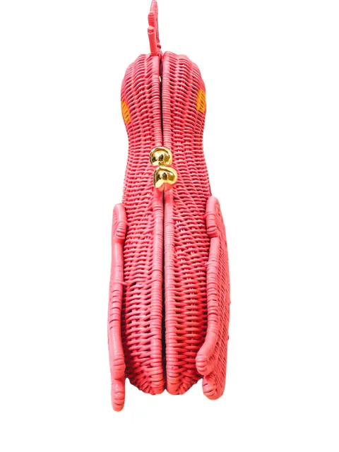 SERPUI Magda parrot wicker clutch