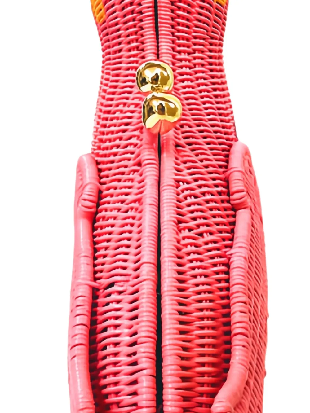 SERPUI Magda rieten clutch Roze