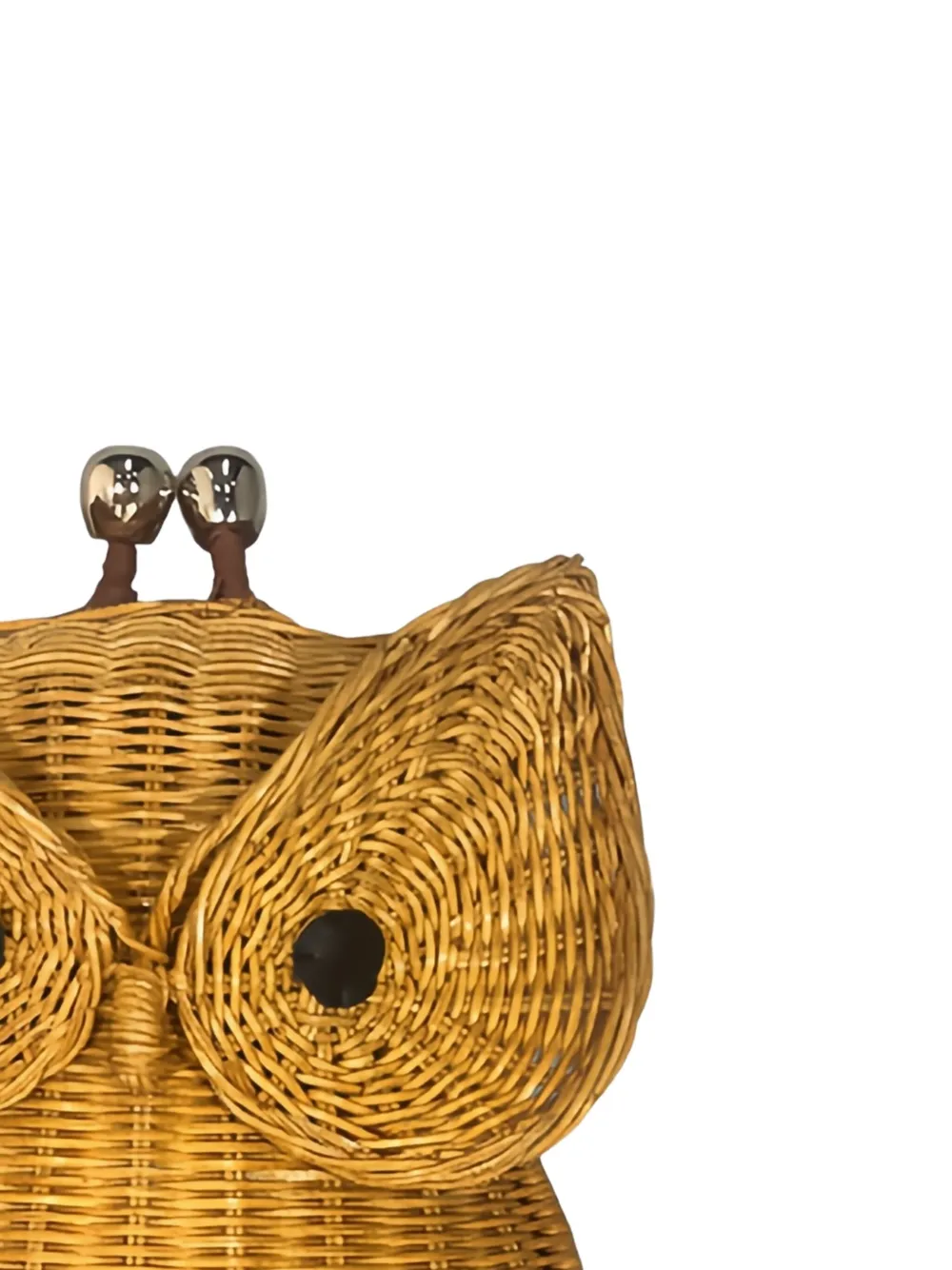 SERPUI Owl rieten clutch - Bruin
