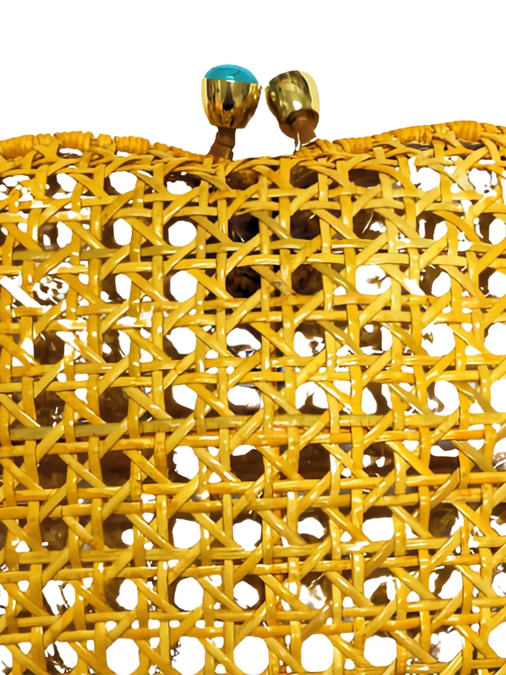 Serpui Passionate Heart Wicker Bag In Brown