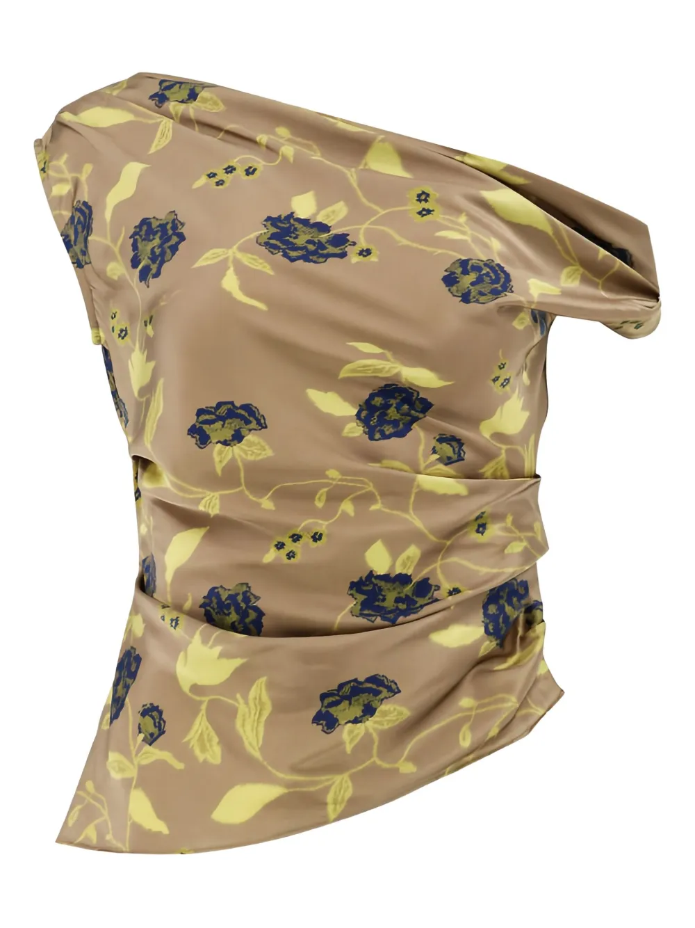 STAUD Phare floral-print draped top | Brown | Image 1
