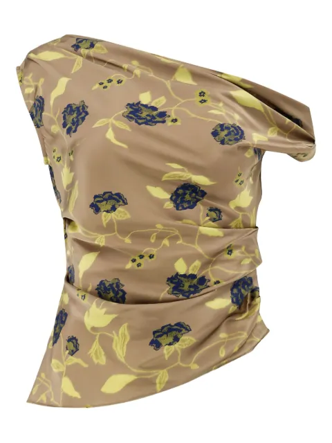 STAUD Phare floral-print draped top