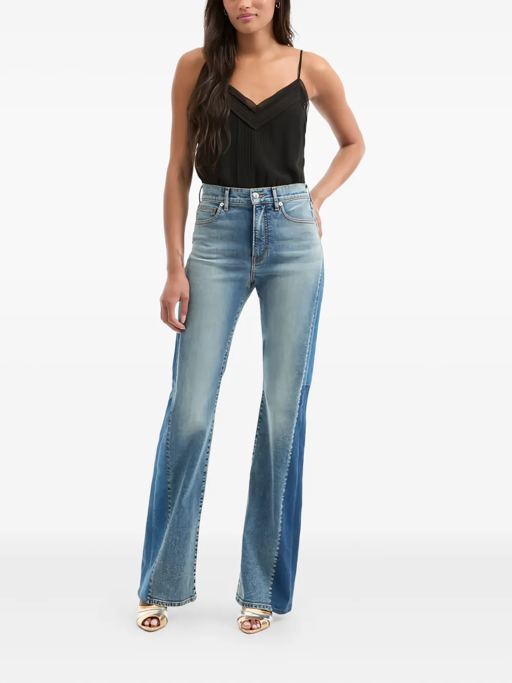 Veronica Beard Baverly jeans met contrasterende stiksels - Blauw