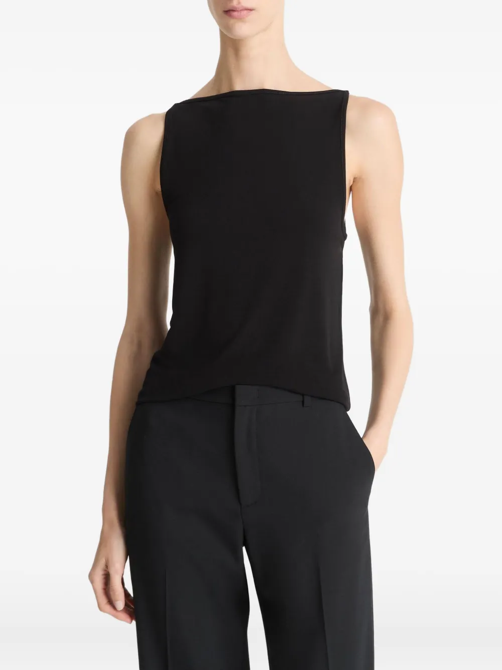 Vince boat-neck tank top | Black | Image 1