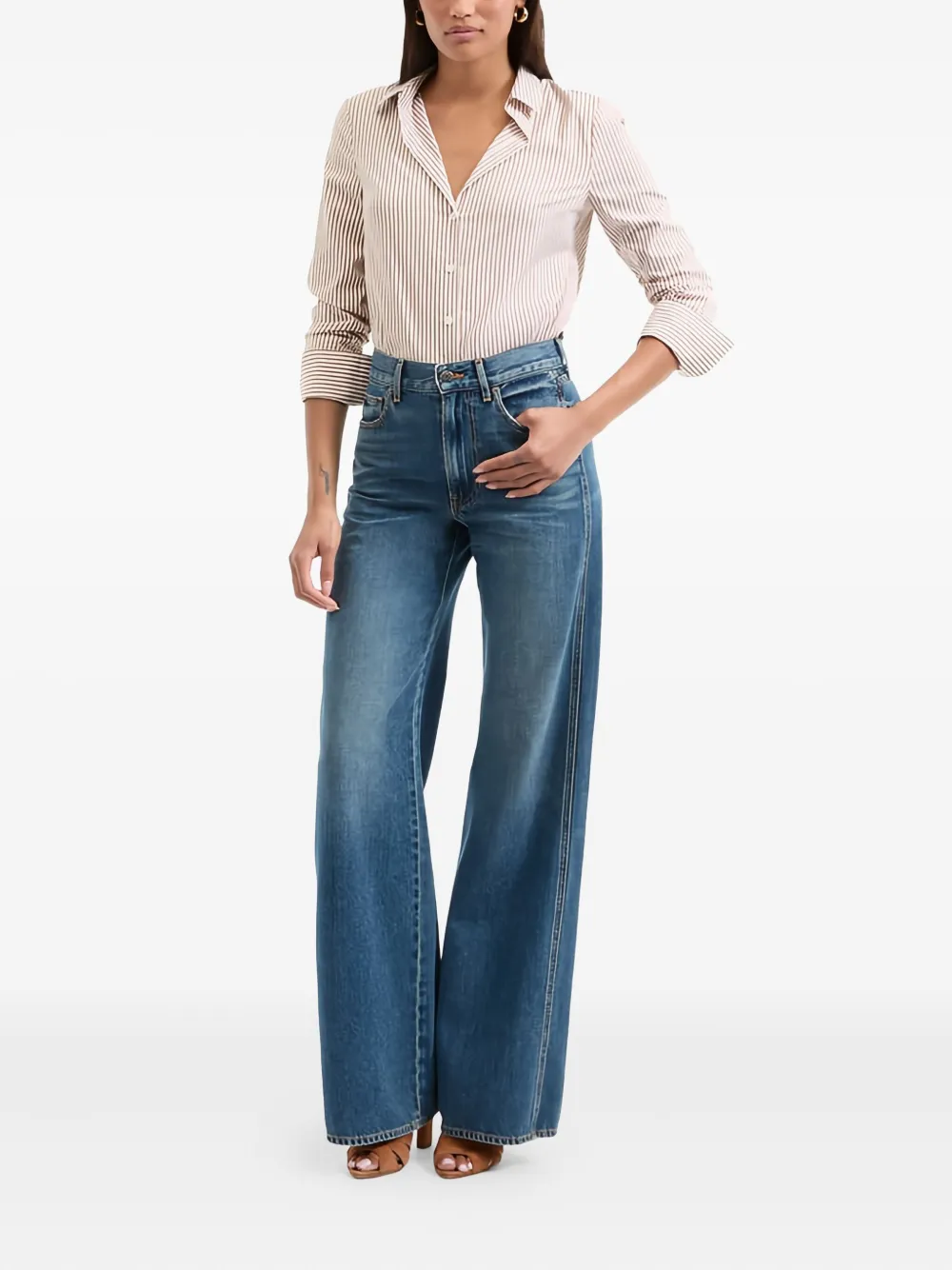 Veronica Beard Gestreept blouse - Bruin