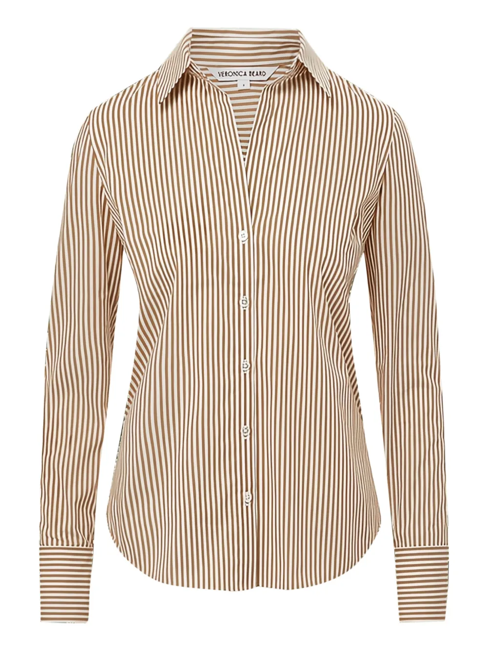 Veronica Beard striped long-sleeve shirt | Brown | Image 1