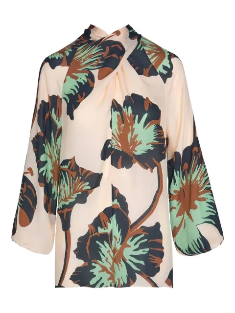 Johanna Ortiz floral-print tie-neck tunic