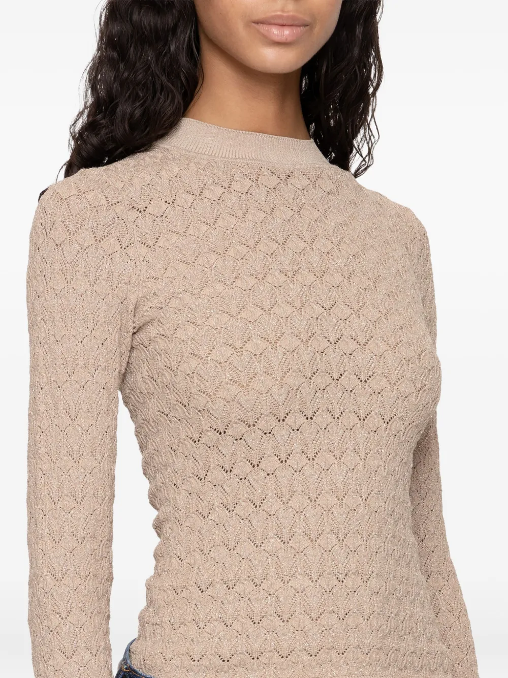 Sea Textured-knit Long-sleeve Sweater In Neutral