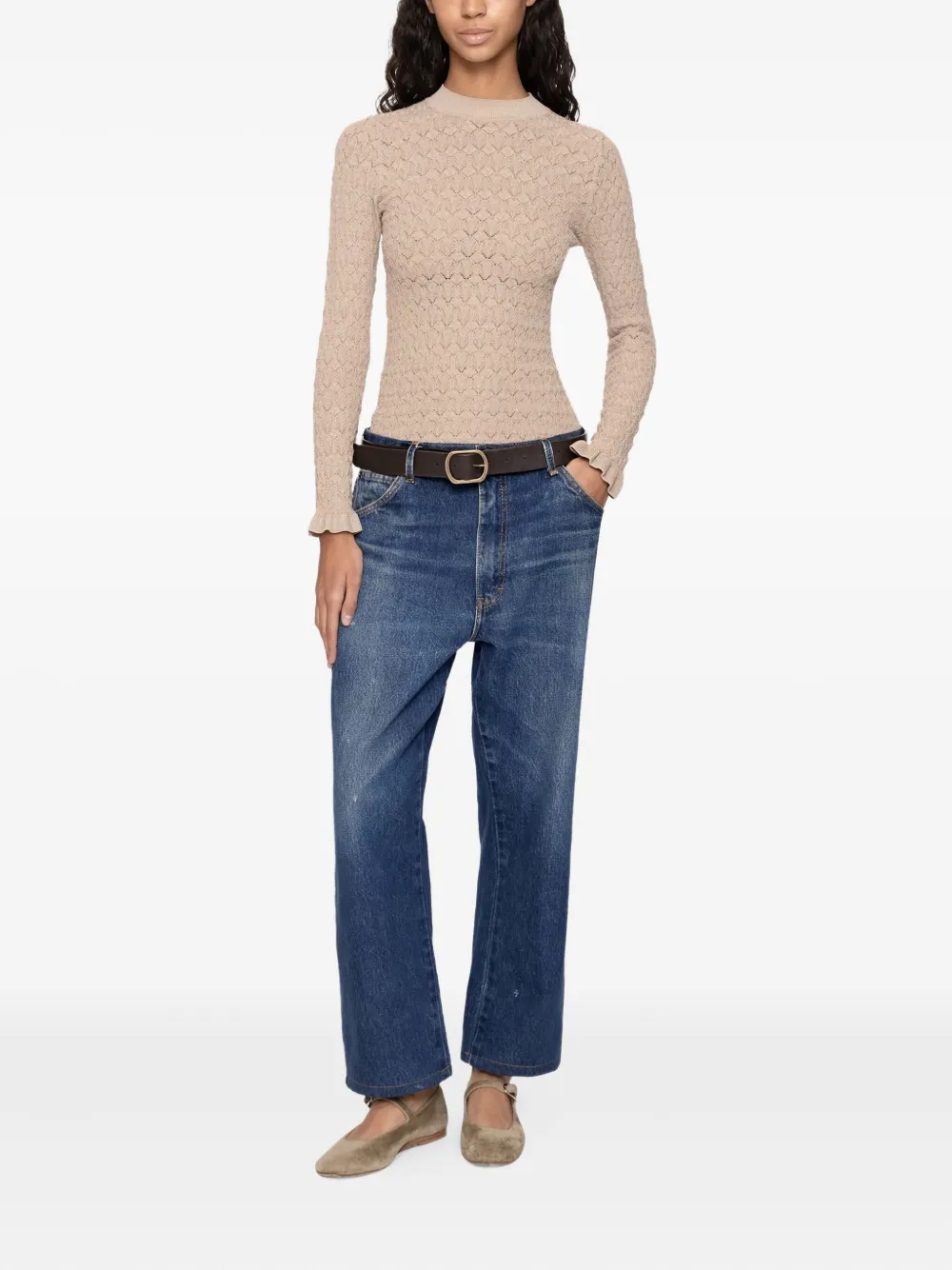 Sea textured-knit long-sleeve sweater | Knitted Sweaters | Image 2