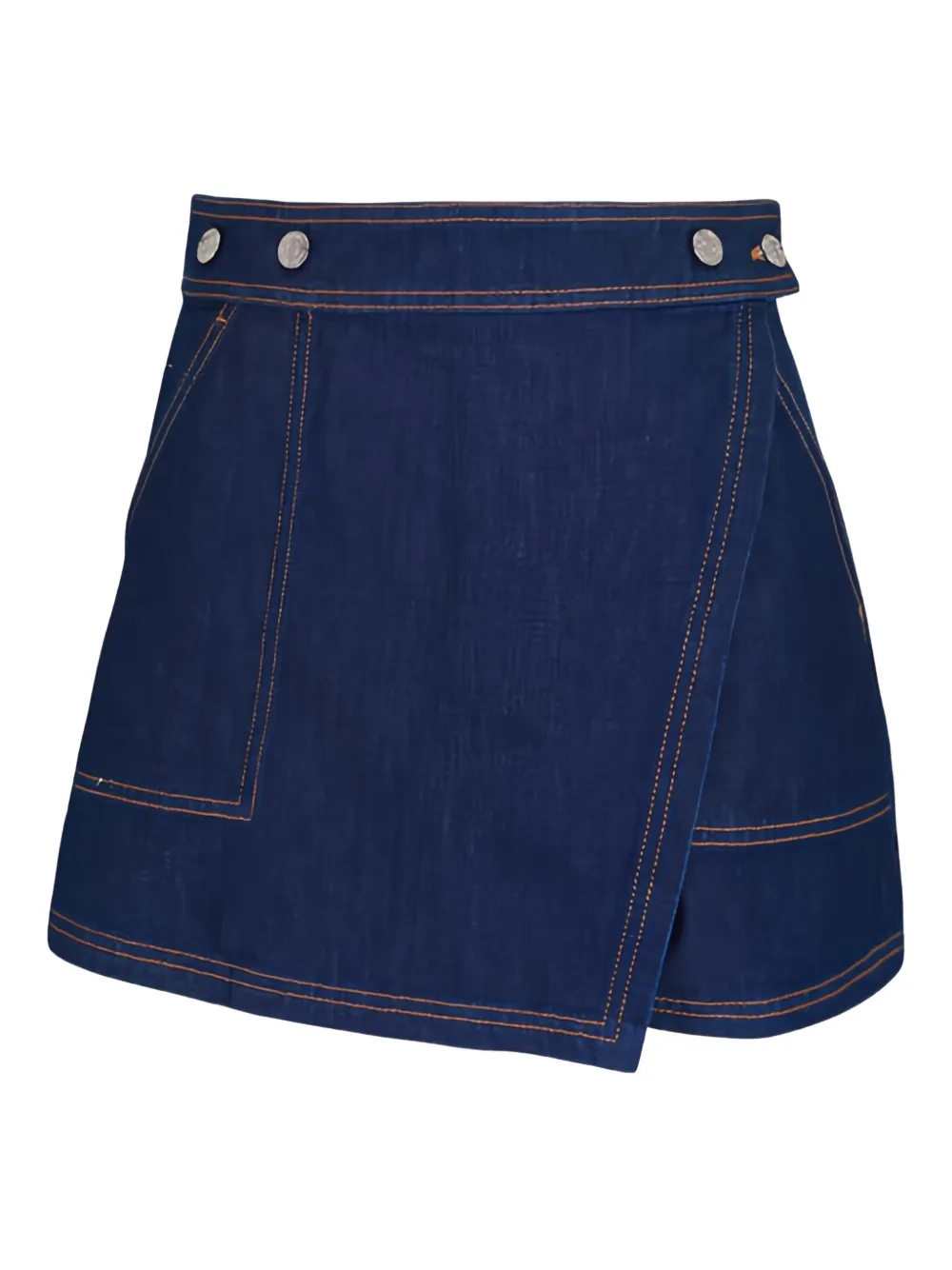 Veronica Beard wrap pocket denim skirt - Blu