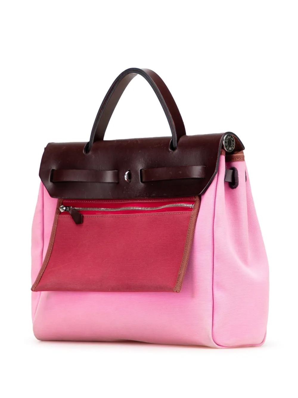 Pre-owned Hermes 2021 Toile Herbag Zip 31 Satchel In Red