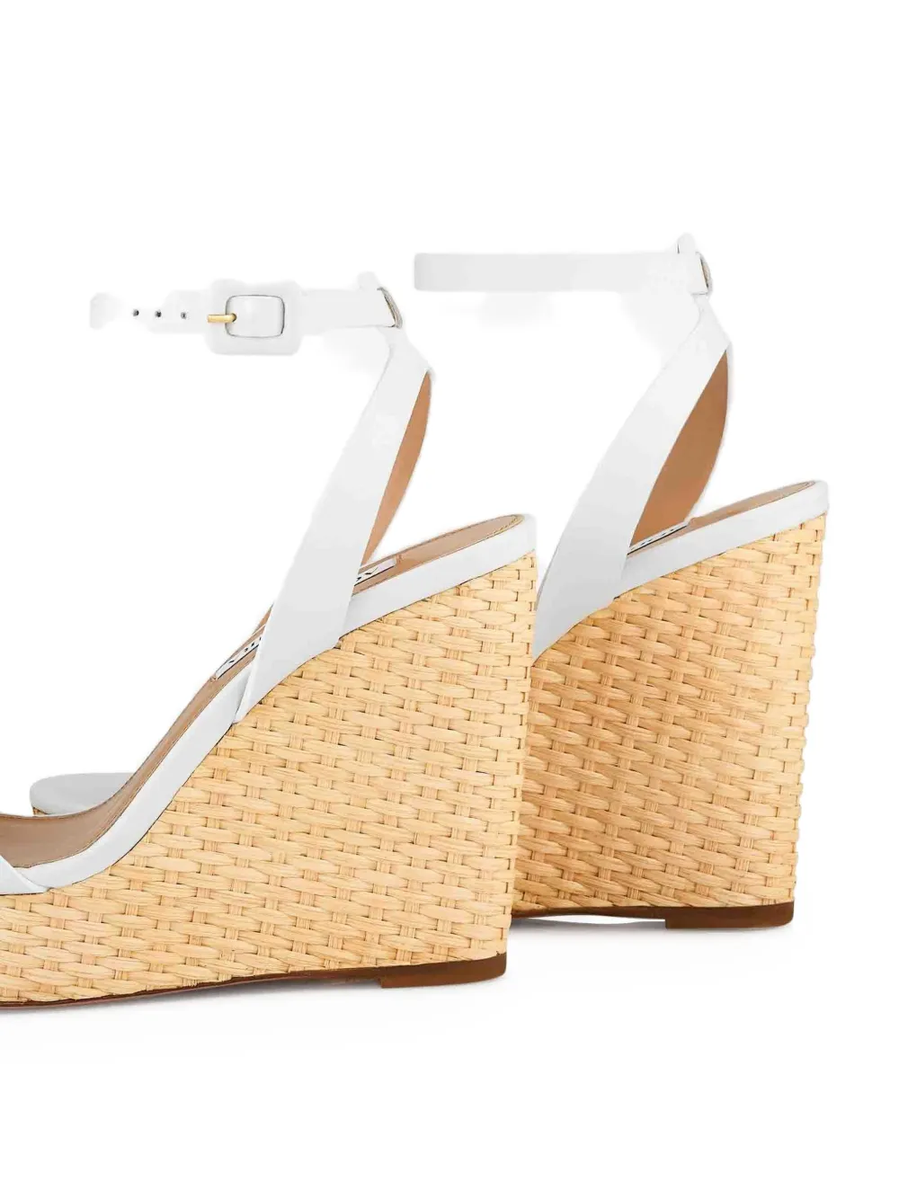Aquazzura 110mm Sunseeker leather wedge espadrilles White