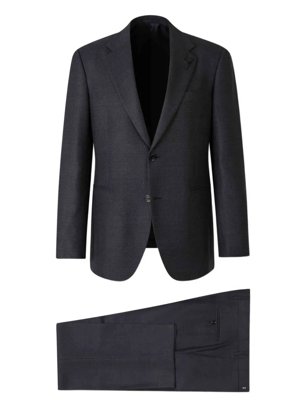 Lardini Textured Check Suit In Blue