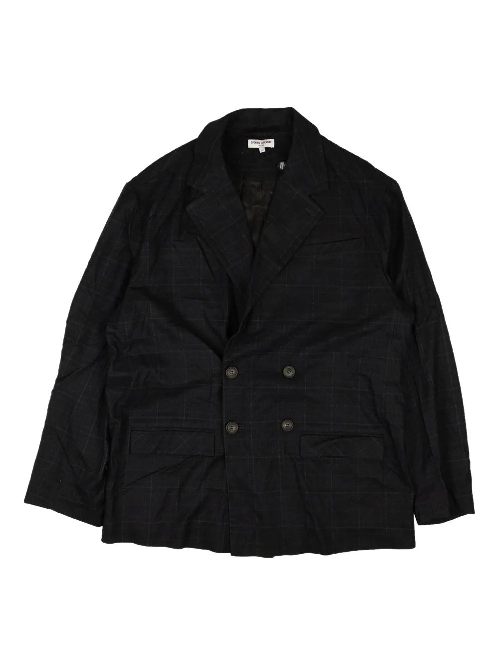 double-breasted checked blazer