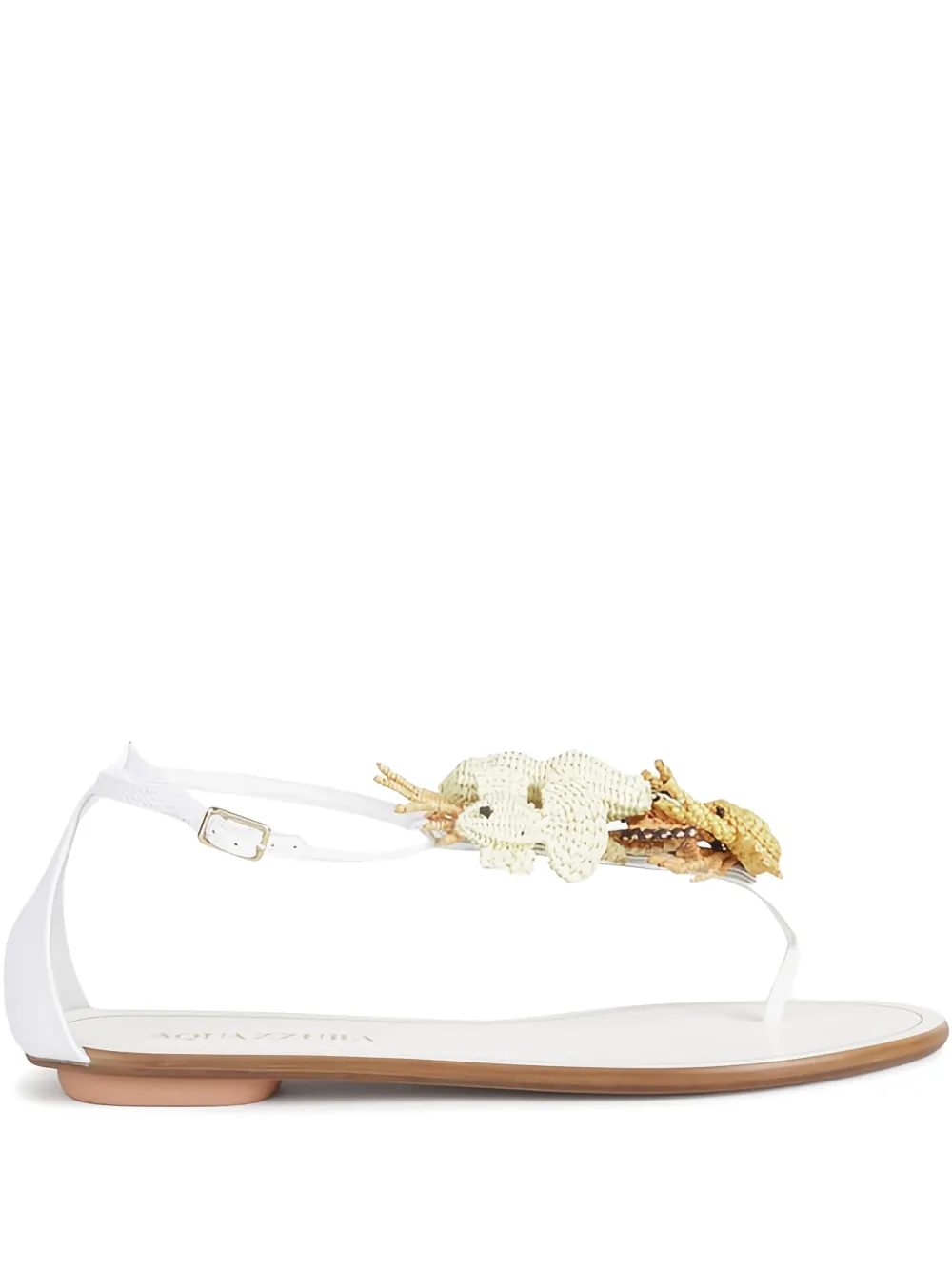 Aquazzura raffia sea-creature sandals White