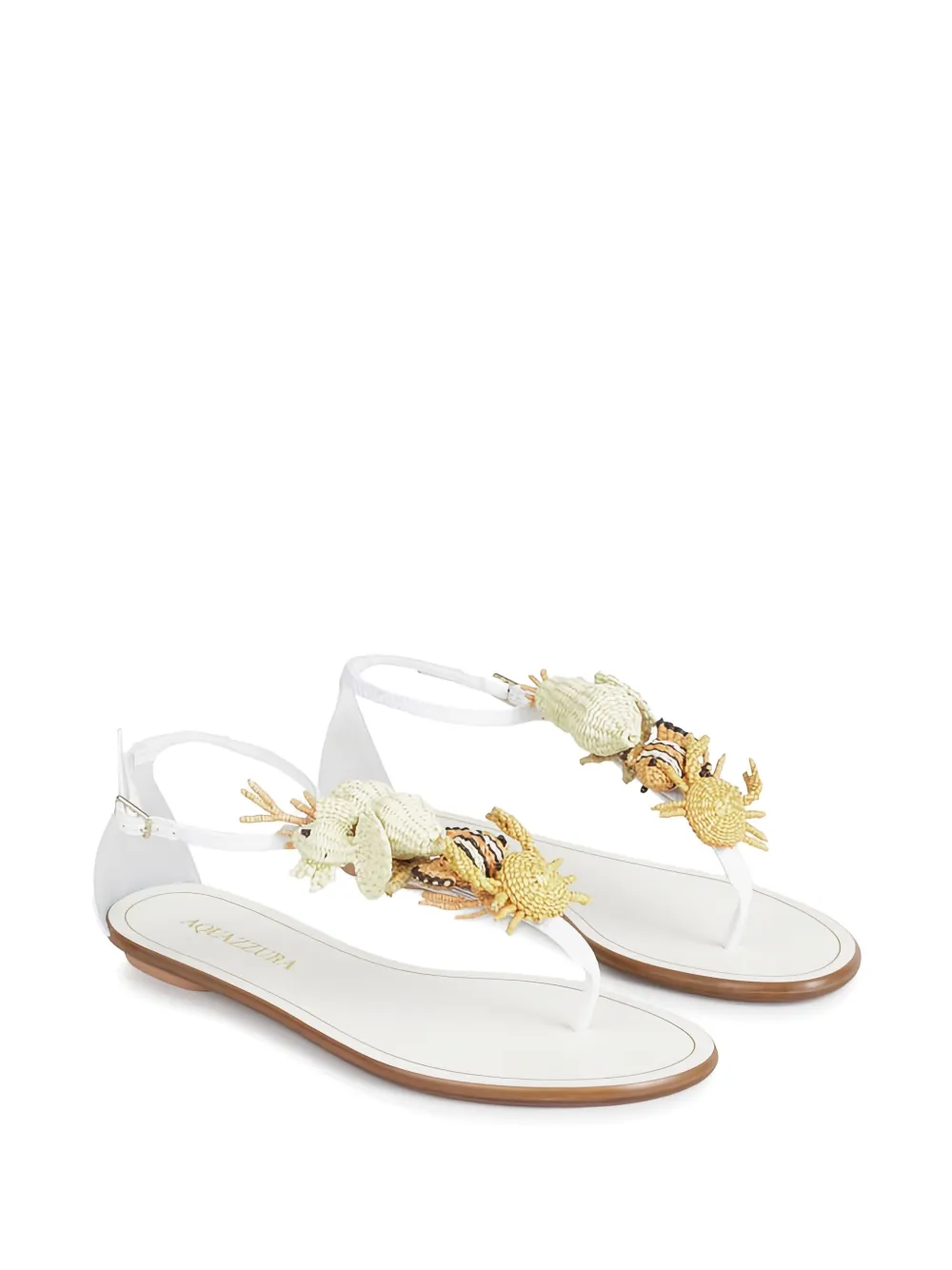 Aquazzura raffia sea-creature sandals White