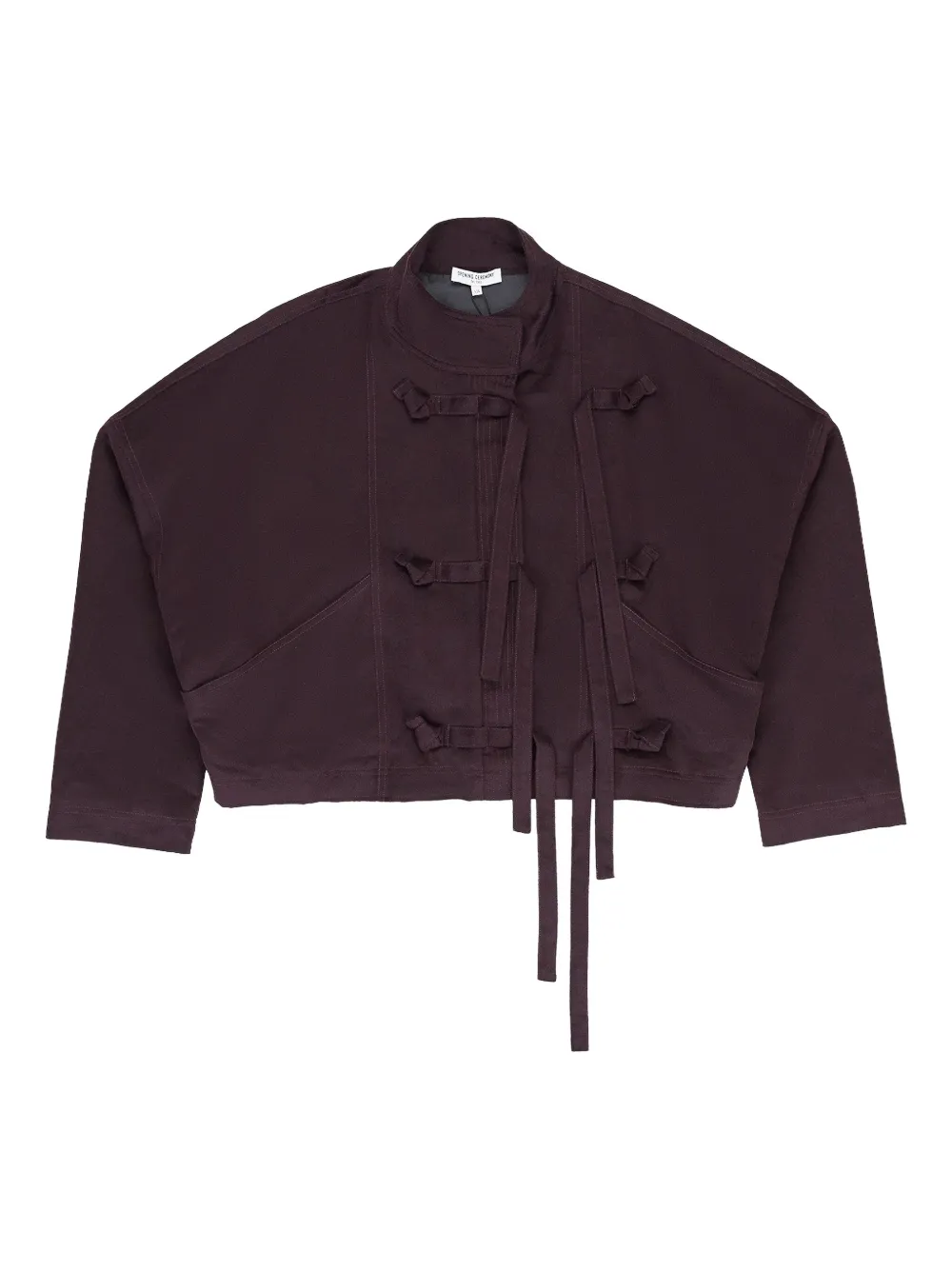 tie-fastening wool jacket