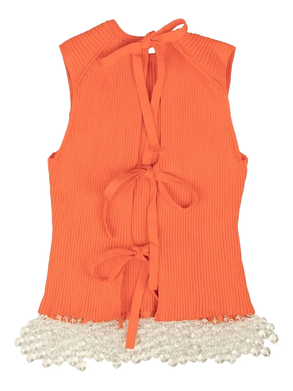 beaded-hem knit top