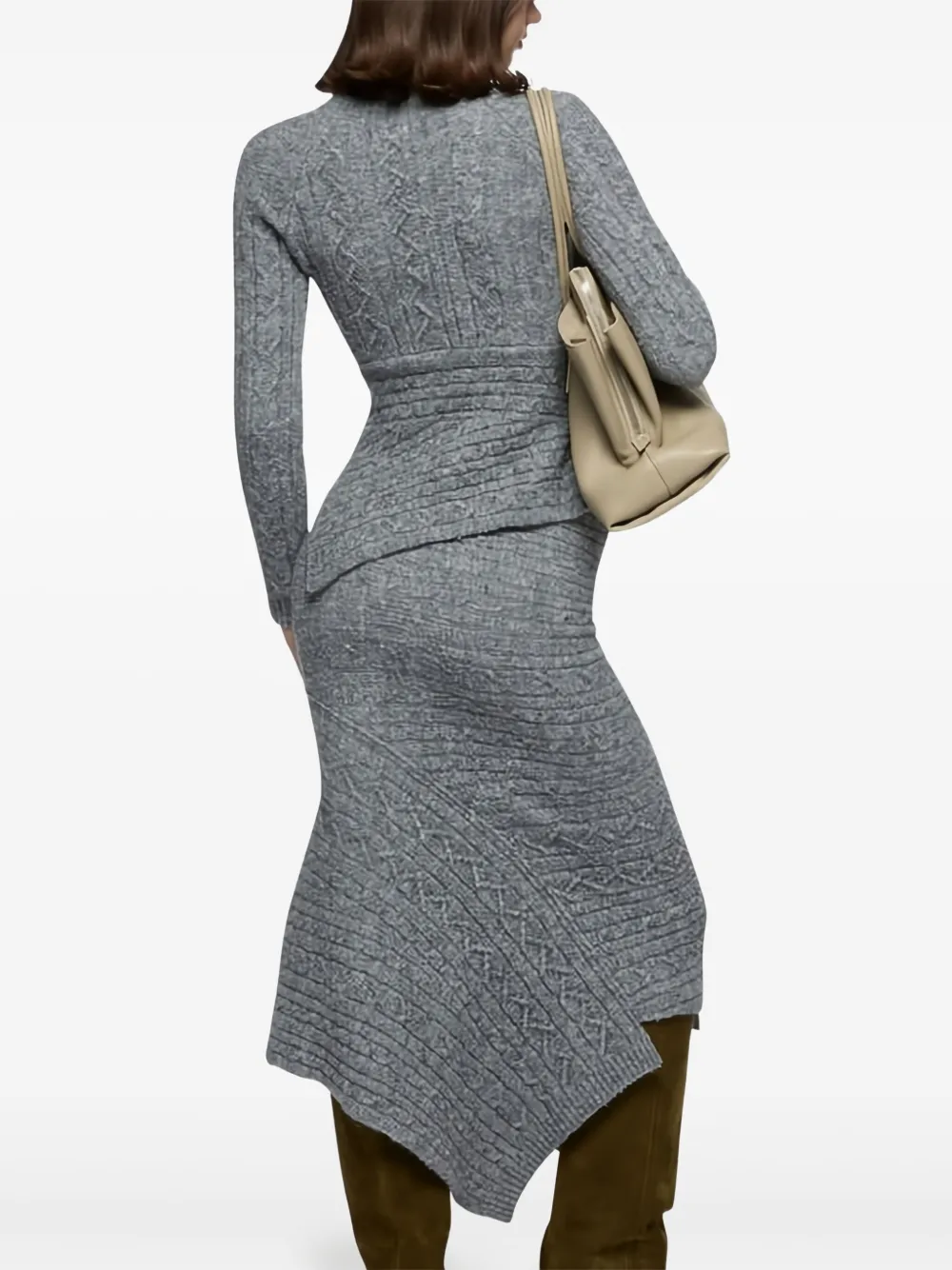 The Attico Kabelgebreide trui Grijs