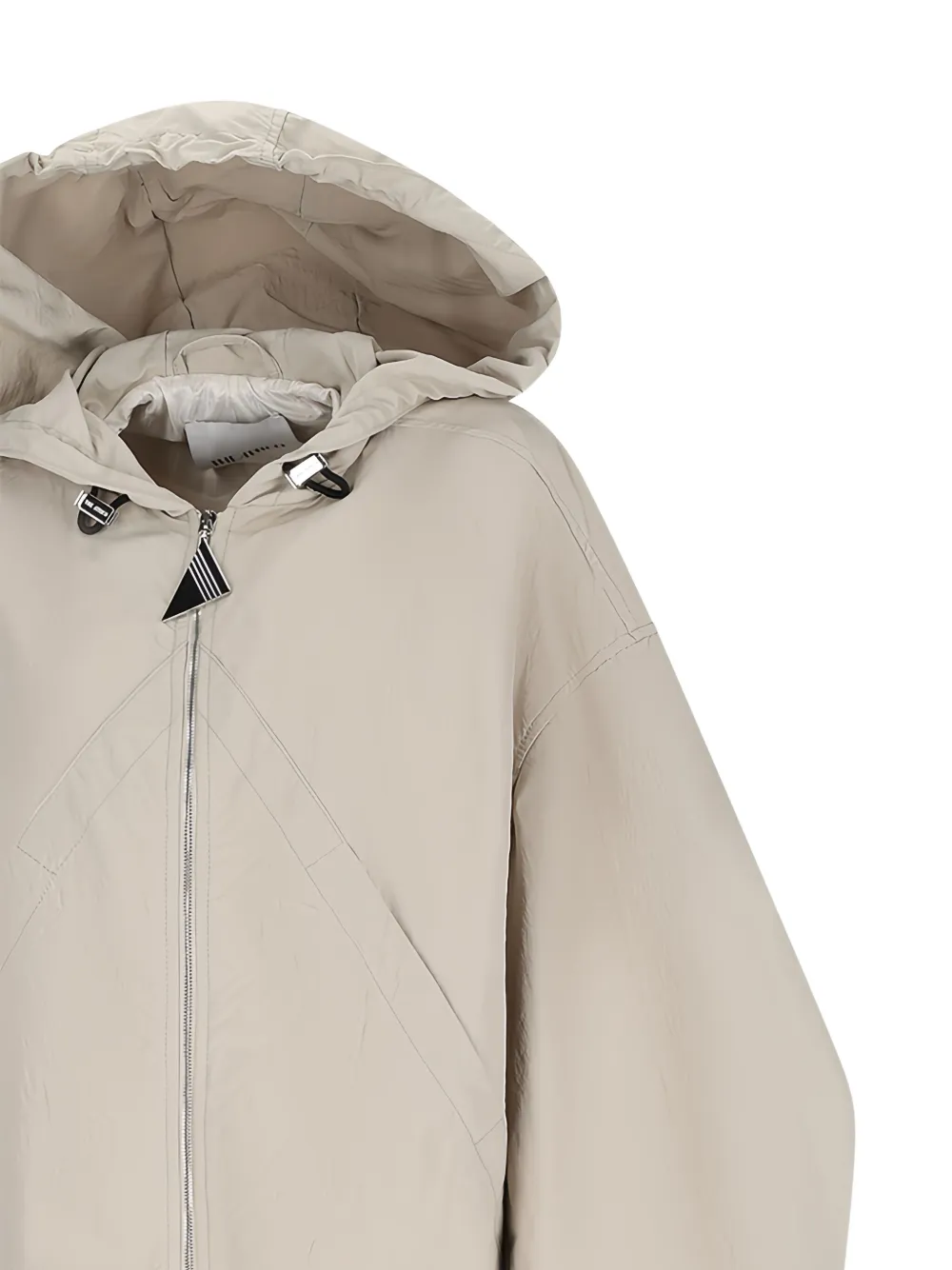 The Attico Ice hooded zip-front bomber jacket Beige