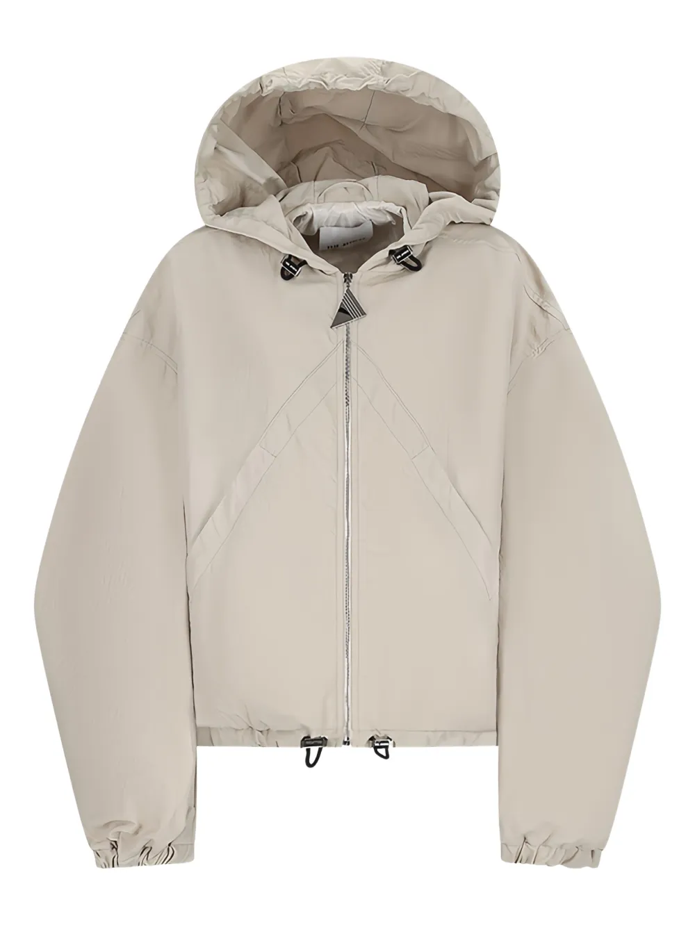 The Attico Ice hooded zip-front bomber jacket Beige
