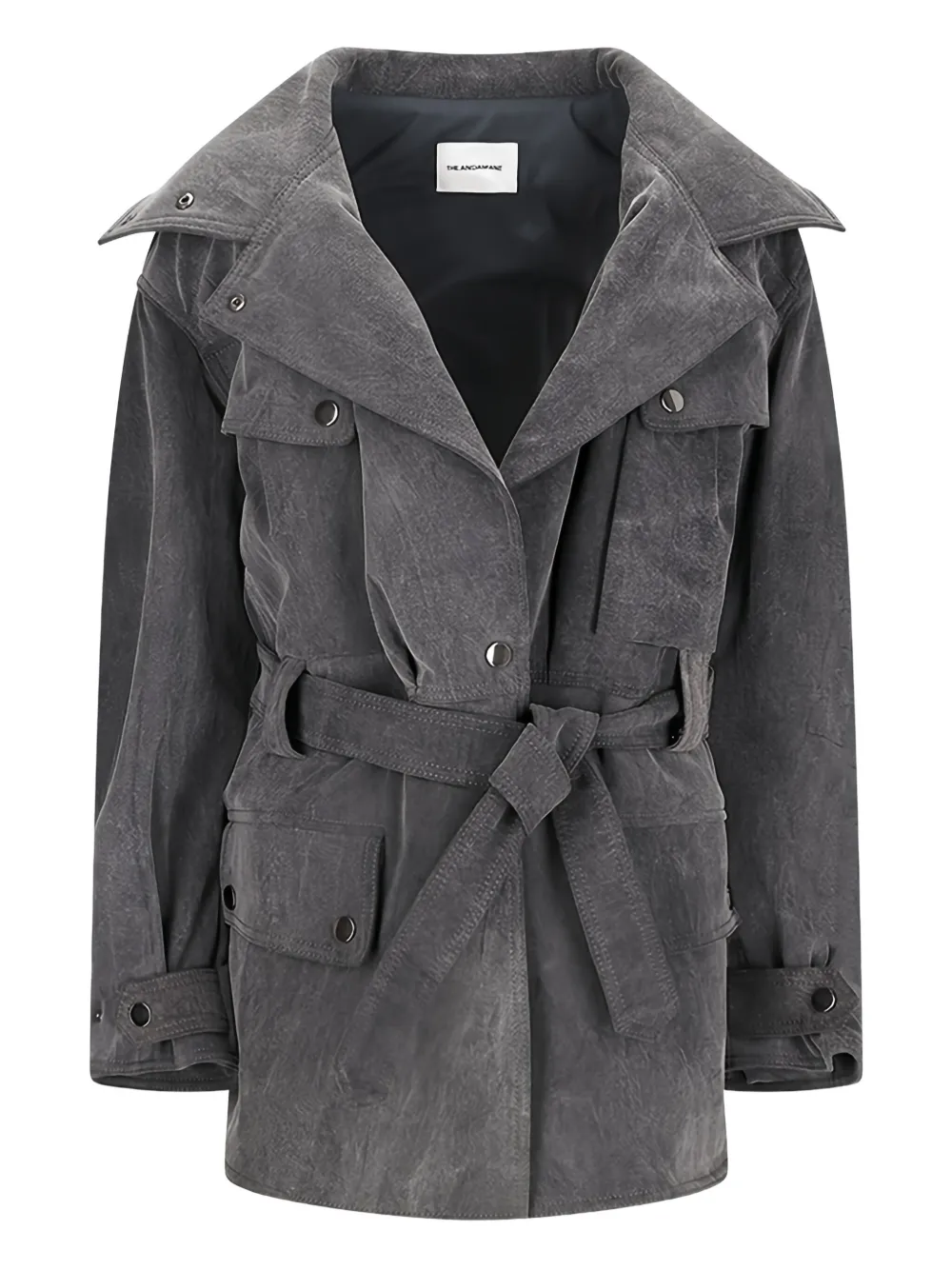 THE ANDAMANE belted cargo-pocket jacket Grijs