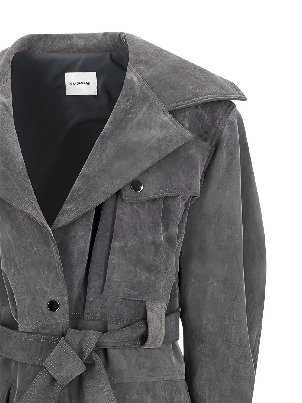 THE ANDAMANE belted cargo-pocket jacket Grijs