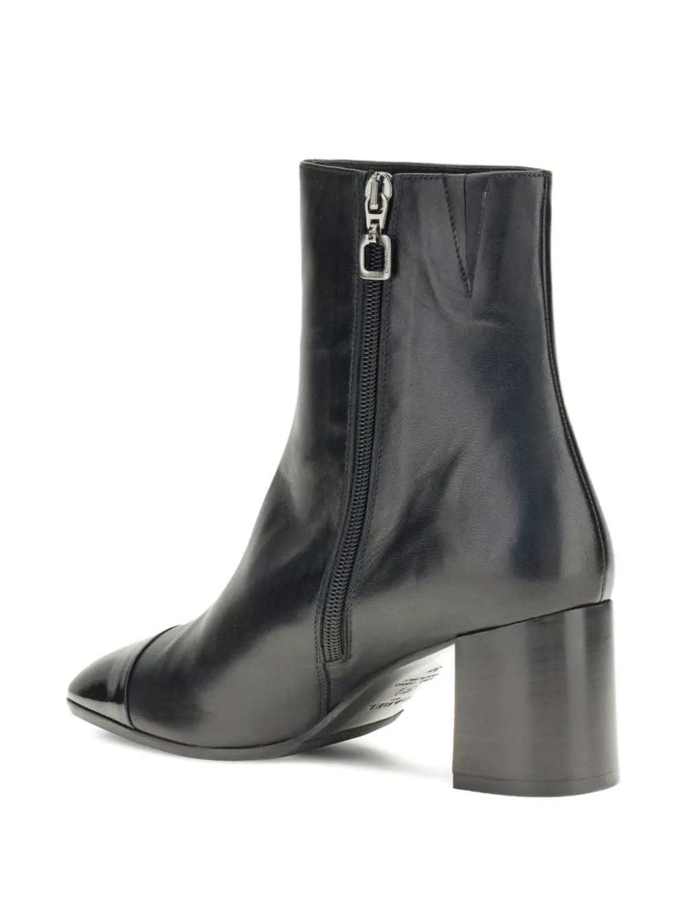 Carel Paris 7mm Espirit Patent-cap Block-heel Boots In Black